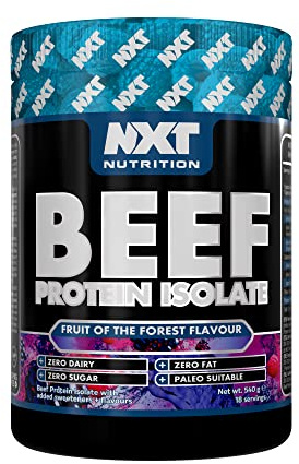 NXT Beef Protein Isolate 540g - High Protein Powder in Natural Amino Acids - Paleo, Keto Friendly - Dairy and Gluten Free | 540g (Fruits of the Forest)