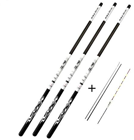 BALAMI Angelrute,Teleskopruten Carbon-Faser-Fischerei-Rod Frischwasser Teleskop Angelrute 2.7M-10M Ultra Light (Color : White, Size : 7.2m)