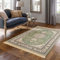 Taracarpet Teppich Palazzo Royal Ghoum grün 067x210 cm Kurzflor Orientteppich für Wohnzimmer Esszimmer und Schlafzimmer