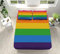 Spannbettlaken Set 180x200 cm, Regenbogen Bunt Geometrisch Spannbetttuch Weiche Atmungsaktiv Microfaser mit 2 Kissenbezug, Spannbetttücher für bis 25-30 cm Matraze and Kinder Erwachsener