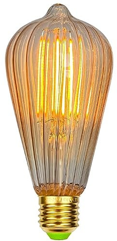 Tianfan Edison Style LED-Filament-Glühbirne ST64 4W 2500 Kelvin dimmbar Spezial-Dekorationsleuchte 220-240V E27