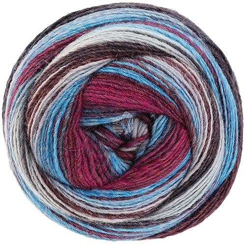 LANA GROSSA Gomitolo Arte | Dochtgarn mit unterschiedlichen Degrade-Farbverläufen | Handstrickgarn aus 60% Schurwolle & 40% Polyacryl | 200g Wolle zum Stricken & Häkeln | 700m Garn FB 1016