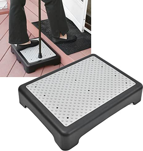 Alzata Mezzo Gradino, Sgabello Mezzo Gradino Antiscivolo, Gradino per Esterni Mezzo,43×33×9 cm,Sgabello Antiscivolo,Portata Fino a 400 Libbre,con 10 Piedini in Gomma Antiscivolo,per Auto,Letto,Sedia