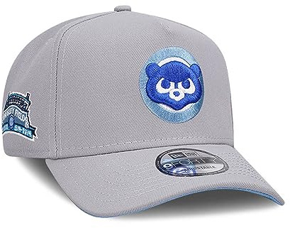 New Era Major League Baseball Fan 9Forty A-Frame Caps gebogener Schirm verstellbar Winter Baseball Einheitsgröße Graue Kappe mit Sidepatch
