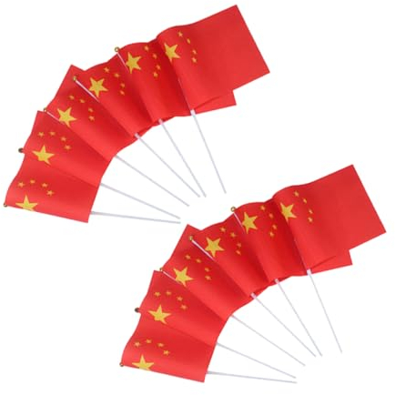 Tofficu Fahne Haltend 1 Satz Chinesische Kleine Rote Fahne Flaggen Des Landes Kleben Länderflaggen Auf Stick Handgehaltene Fahnen Handgehaltene Stockfahnen Handheld China Polyester