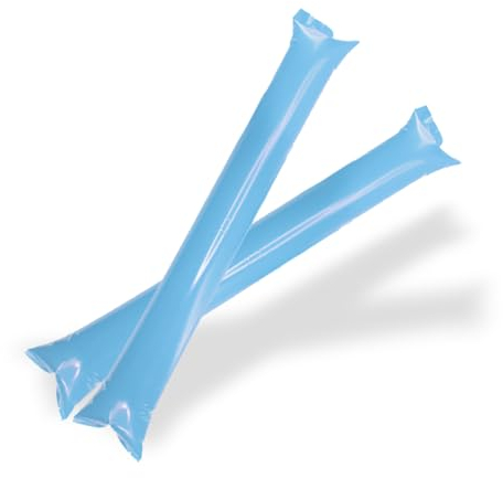 FUN FAN LINE – 25er Paar-Pack wiederverwendbare aufblasbare Bam Bam-Sticks | Laute Klatschstöcke für Partys, Fußball und Veranstaltungen | Sport- und Partyzubehör (Himmelblau)