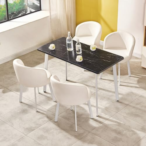 EpuzeR Rechteckig Esszimmergruppe Esstisch mit 4 Essstühlen, Konferenztisch Empfangtisch Couchtisch Balkon Esstisch Set 4 Personen (Color : White Oak)