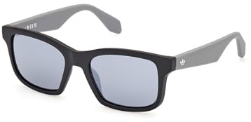 ADIDAS ORIGINALS OR0105 Sonnenbrille Unisex, Leichte Sonnenbrille Für Männer und Frauen, Navigator Linsenform, Inklusive Etui, Verspiegelte Rauchgläser, Matt Schwarz