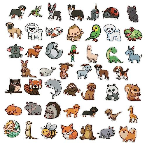 jojofuny 96 Stk kleine Tieraufkleber one piece aufkleber buch sticker decor sticker erwachsene stickers for Wasserdichte Aufkleber verkleidung Koffer Applikationen Dekorationen PVC