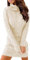 Ebifin Strickkleid Damen Rollkragen Strickpullover Elegant Jumper Kleid Pullikleid Winterkleid Stretch Sweater Dress.Beige.S