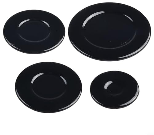 WIIYENA 4Pcs Universal Gas Burner Cap Set,Oven Gas Hob Burner Flame Cap Cookware Hat Set (Small, 2 Medium & Large, 55mm - 100mm)(Concave)