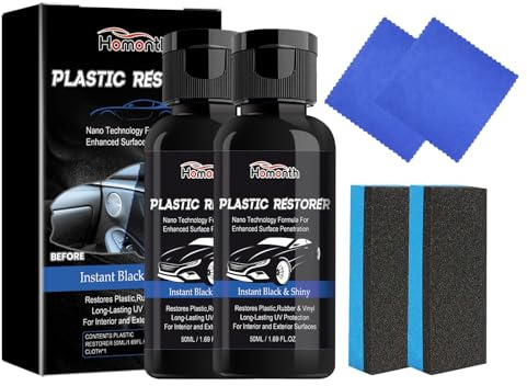 Mxlfdc 2 Pack Back to Black Trim Restorer, Car Plastic Restorer Black,Crystal Coating Plastic Restoration, Plastic Restorer Prevents Drying Aging for Cars