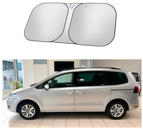 HTZSQ Parasol para Parabrisas de Coche para Volkswagen Sharan,Titanio Plateado Parasol Coche Delantero Plegable Parasol Protección Rayos UV Accesorios Coche Interior