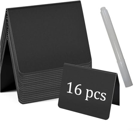 Mini-Kreidetafel-Schild, 16 Stück, Mini-Kreidetafel-Schilder, kleine Kreidetafel, Menü-Tafel, Tischdisplay für Geschäft, Büro, Schule