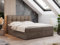 MKS MEBLE Boxspringbett 160x200 mit Bettkasten Braun Samt, Bett mit Matratze H3 Topper, Polsterbett 160x200 mit Bettkasten Kopfteil, Boxspringbett mit Matratze H3, RICO Braun Velvet