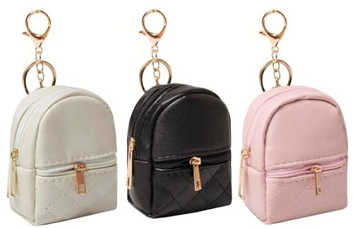 AUOGME 3 teilig Mini Rucksack Schlüsselanhänger,Kosmetiktasche Schlüsselanhänger rucksack,Keychain Anhänger,Damen Taschenanhänger,mini rucksack anhänger,Personalisierte Geschenke