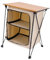 Armario de almacenamiento plegable para camping, fácil de montar, organizador de almacenamiento ligero de 2 niveles, mesa de cocina, color beige