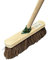12” inch Stiff Yard Brush Heavy Duty Outdoor Garden Broom Outdoor with Durable Support Bracket with 120 cm Wooden Handle Hard Bristle Broom Sweeping Brush Outdoor with Natural Bassine Bristles