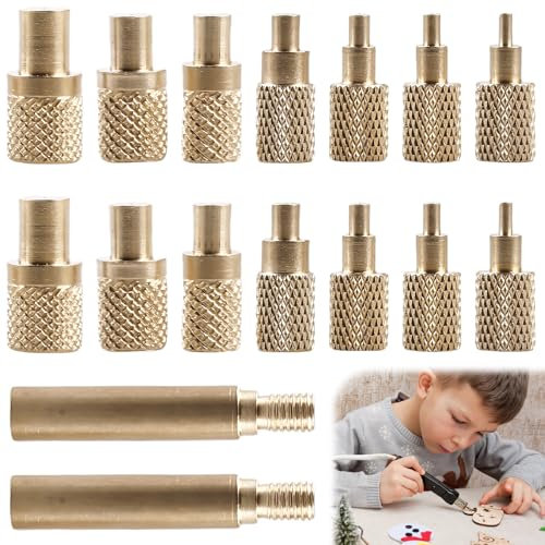 Set di 16 supporti per fusione, saldatore per inserti filettati, punte in ottone con adattatore, punte per saldatore per inserti filettati M2/M2.5/M3/M4/M5/M6/M8, accessori per stampanti 3D