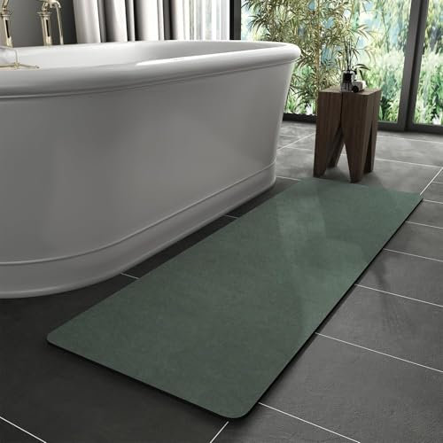 KAZOLEN Badematte rutschfest Waschbar Badteppich, 40 x 120 cm Super Saugfähig Badematte Weich Badezimmerteppich Dünne Badvorleger für Dusche, Badezimmer, Badewanne, WC