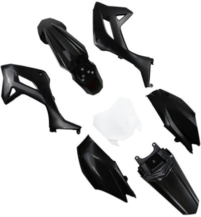 QASULER Motorrad Geändert Teile CRF 50 Verkleidung Körper Abdeckung Dirt Pit Bike Kunststoff Kotflügel Kit for CRF50 2022 Off Road Motocross Verkleidungs-Kotflügel-Kit(Black)
