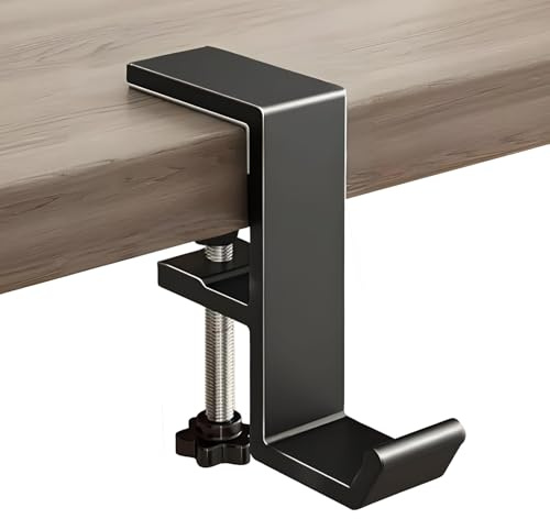 JAKO Headphone Stand - Aluminum Alloy Headphone Holder, Under Headset Stand for Desk Fit for PC Gaming Headset Hanger Hook Suitable for Office, Computer, Student Class Desk, Handmade Creator Table