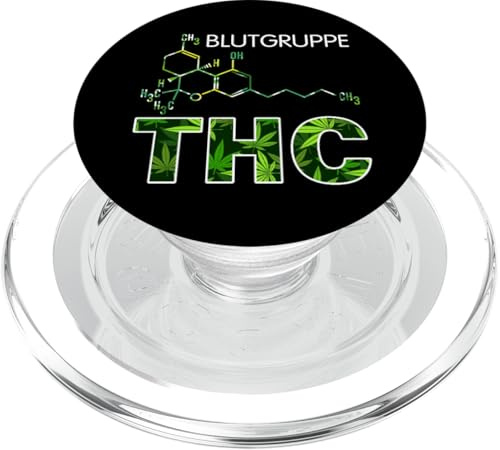 Partyszene Blutgruppe THC Drogen Weed Gras Cannabis Marihuana PopSockets PopGrip für MagSafe iPhones mit MagSafe Transparent
