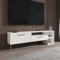 Hanah Home Elegant TV Stand with Wall-Mount Option, White & Gold, 150 cm x 47 cm x 35 cm | 100% Melamine Coated Particle Board, 18 mm Thick | Stylish & Functional Design