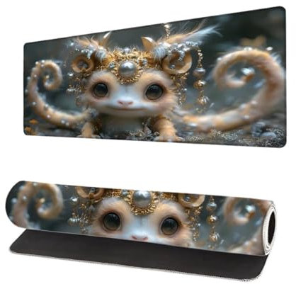 Grand Tapis de Souris XXL 1200x600x3mm, Tapis de Souris Gamer Mignon avec Surface en Antidérapant Résistant à l'eau Tapis de Bureau Mouse Pad Animal, sous Main Souris à Bords Cousus pour Bureau X-3