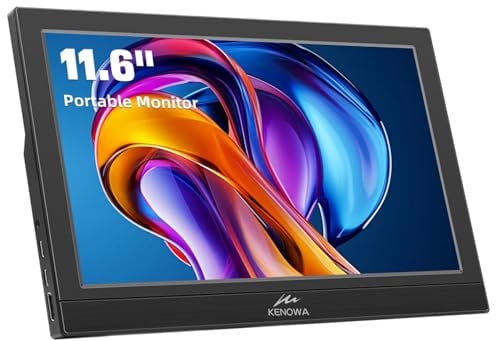 Kenowa Moniteur portable 11,6 pouces avec double écran IPS Type-C/HDMI FHD 1920 x 1080 LCD pour Windows 7 8 10 OS PS3 PS4 Xbox Mac Raspberry Pi B Ordinateur portable
