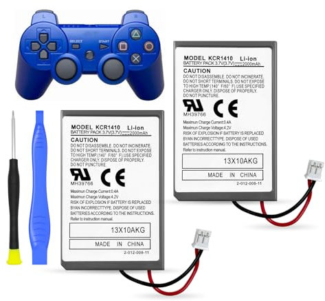 2 baterías de 2000 mAh LIP1859/LIP1472/LIP1359 para mando inalámbrico Sony PS3 Playstation 3 Dualshock