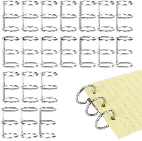20 Stück Buchringe, Spiralbindung Spiralbinder Metall Verbindungsringe Ringbuchmechanik Ringbindung Ringbinder Ringbuch Ringe für Karteikarten Karteikarten Lochzange Papier Buchbinder Set Notebook
