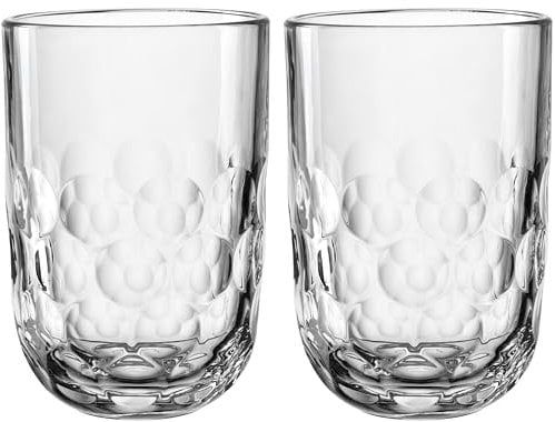 LEONARDO HOME GOCCE Latte Macchiato Glas • 6 Stück • 6 Latte Macchiato Gläser • LM Becher für Siebträger • Spülmaschinengeeignet • Tropfenstruktur • Matchaglas • Transparent • Klar • 390 ml • 055187