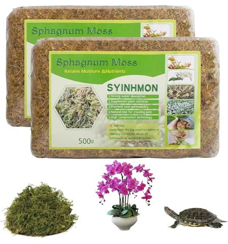 WDKXCN Sphagnum Moos 1kg, Spagnummoos für Pflanzen, Ernährung Organisches Torfmoos, Reptile Sphagnum Moss für Orchideen, Pflanzensetzlinge, Bewurzelung Von Stecklingen, Moos Deko