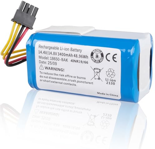 14,4V 3400mAh Batería Compatible con Conga 1290 1390 1490 1590, AIRROBO P10, 360 C50, Compatible con TCL S1 S15 S18, Formate E-550G/W Robot Aspirador