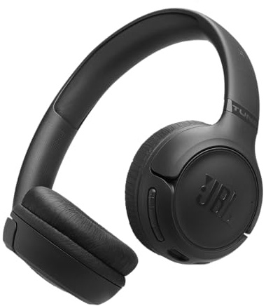JBL Tune 530 BT, Auriculares supraaurales inálambricos con Bluetooth 6.0, 76 Horas de reproducción con JBL Pure Bass, Plegables, Google Fast Pair, Microsoft Swift Pair, Negro