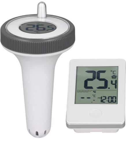 Walfront WLAN -Poolthermometer, Maximal 60 M Reichweite für Pools, Whirlpools, Spas, Babybäder, Aquarien mit Seilen, Echtzeittemperatur, Maximale/minimale Aufzeichnungen
