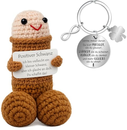 Farbeele Lustige Geschenk und Schlüsselanhänger, Einschulung Geschenk, Pocket Hug Positive Figur, Beste Freunde Lustige Geschenke, MutmacherGeschenk, Glücksbringer Prüfung