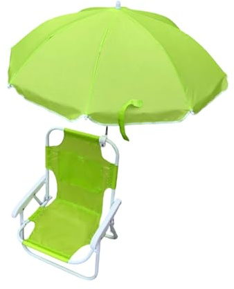 MALSSE Kinder-Strandkorb mit verstellbarem Sonnenschutz, Metallrahmen, faltbares Design für Park, Camping und Entspannung am Meer, Sonnenschutz, Stuhlüberdachung