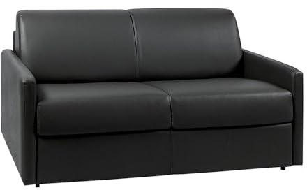 Vente-unique - Schlafsofa 2 Calife - Kunstleder - schwarz