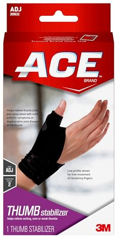 ACE™ Brand Deluxe Thumb Stabilizer, Adjustable, Black, 1/Pack