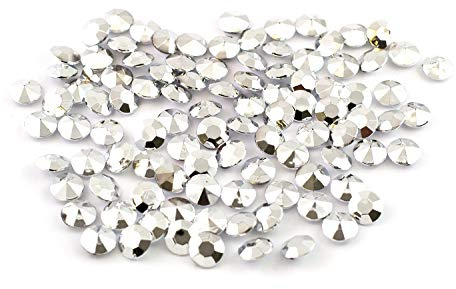 Creativery 10 x 100 Dekosteine Diamanten 12mm (Silber metallic 012MET) // 1000 Deko-Steine Diamanten 1,2 cm Streudeko Tischdeko Steine Diamonds Kristall Hochzeit Streuteile