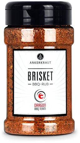 Ankerkraut Brisket BBQ Rub, Gewürz für Rinderbrust aus dem Smoker oder Grill, mit Zwiebel, Paprika, Knoblauch, Rot, Pulled Beef vom Rind, 230 g im Streuer