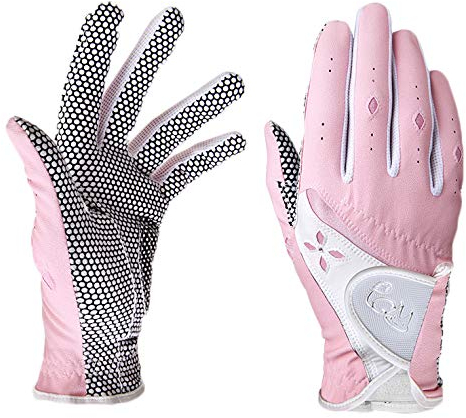 PGM Damen Golfhandschuh ein Paar, verbessertes Griffsystem, kühl und bequem (Rosa, 21.XL)