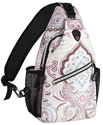 MOSISO Sling Bag Umhängerucksack Brusttasche Sling Rucksack Schultertasche, Polyester Crossbody Bag Umhängetasche Sporttasche Casual Reise Daypack für Damen Herren, Nationaler Stil