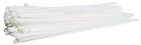 100 Stück Profi Kabelbinder Industriequalität weiß 250 mm x 4,8 mm für Industrie PC Fahrrad Nylon cable ties stark kurz weiss 22,2 kg Zugkraft von Damstone