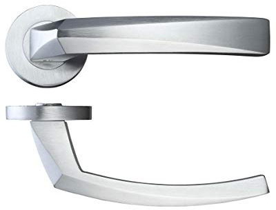 Zoo Hardware Rosso Maniglie Hydra Lever On 50MM Rose Door Handle Satin Chrome - RM010SC