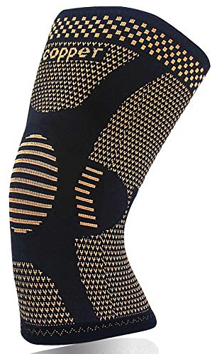 JIUFENTIAN Copper Knee Support for women and men-Compression knee brace for arthritis,knee Pain Relief, Running,Ligament Injury Recovery,Meniscus Pain,Walking sports(M Single)