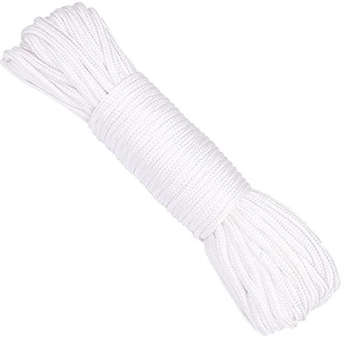 WedDecor 3mm Large Nylon Tressé Cordon pour Aluminium Store Abat-Jour, Jardinage Plante et Loisirs Créatifs,Embrayage Faisant,Réparation Nuances,5 Mètres Long, Noir - Blanc, 5 Metres