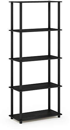 Furinno Turn-N-Tube 5-stufiges Mehrzweck-Regal-Präsentationsregal, Americano/Schwarz